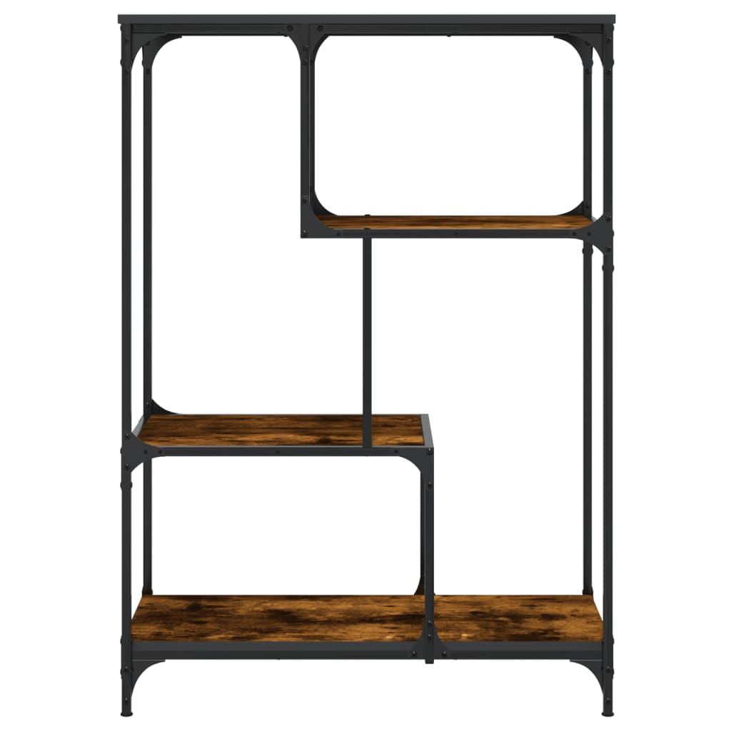 vidaXL Bibliotecă, stejar fumuriu, 81x36x115 cm, lemn prelucrat/oțel