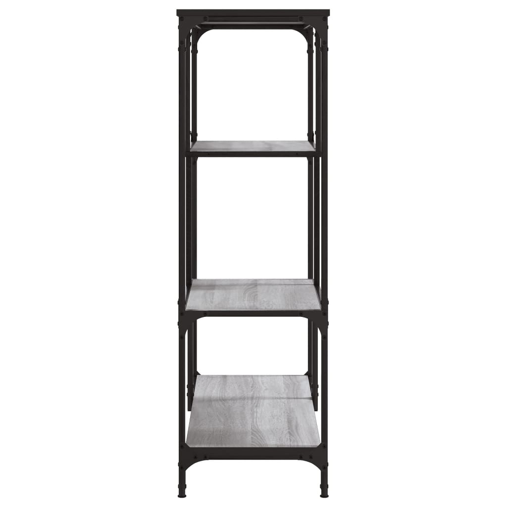 vidaXL Raft de cărți gri sonoma 81x36x115 cm lemn prelucrat/oțel vidaXL Raft de cărți gri sonoma 81x36x115 cm lemn prelucrat/oțel
