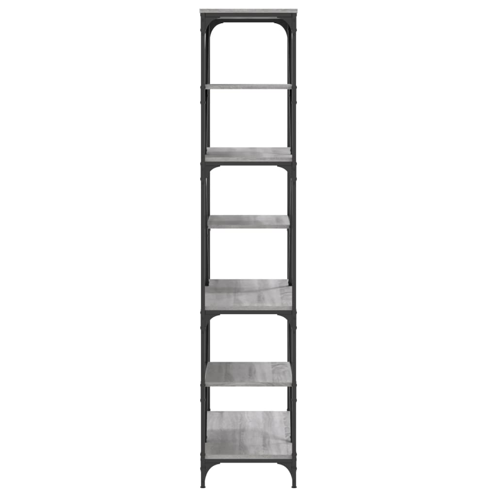 vidaXL Raft de cărți gri sonoma 91x36x176 cm lemn prelucrat și oțel vidaXL Raft de cărți gri sonoma 91x36x176 cm lemn prelucrat și oțel