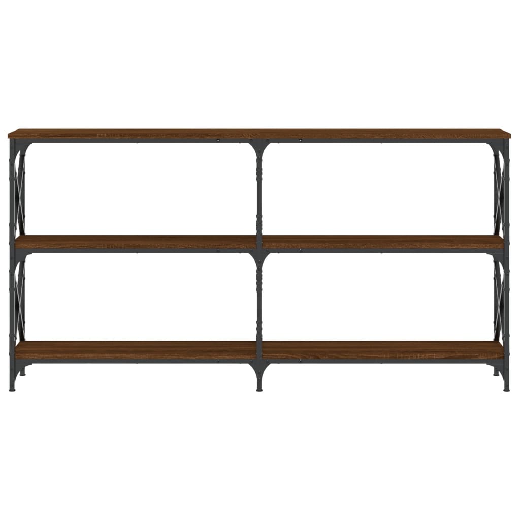 vidaXL Măsuță consolă, stejar maro, 156x28x80,5 cm, lemn prelucrat vidaXL Măsuță consolă, stejar maro, 156x28x80,5 cm, lemn prelucrat