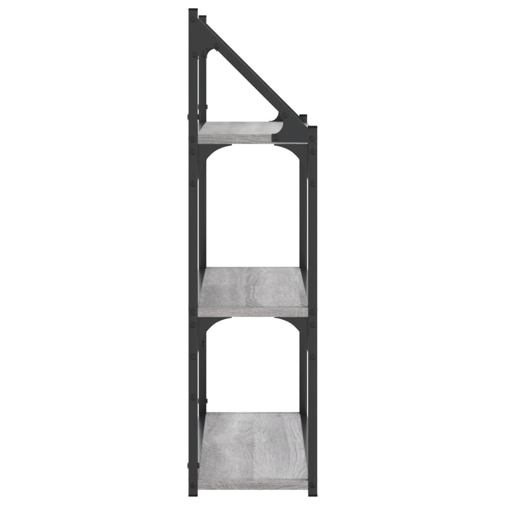 vidaXL Raft cu 3 niveluri, gri sonoma, 60x21x78,5 cm, lemn prelucrat