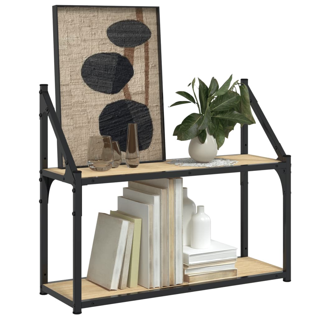 vidaXL Raft cu 2 niveluri stejar sonoma 60x21x51 cm, lemn prelucrat vidaXL Raft cu 2 niveluri stejar sonoma 60x21x51 cm, lemn prelucrat