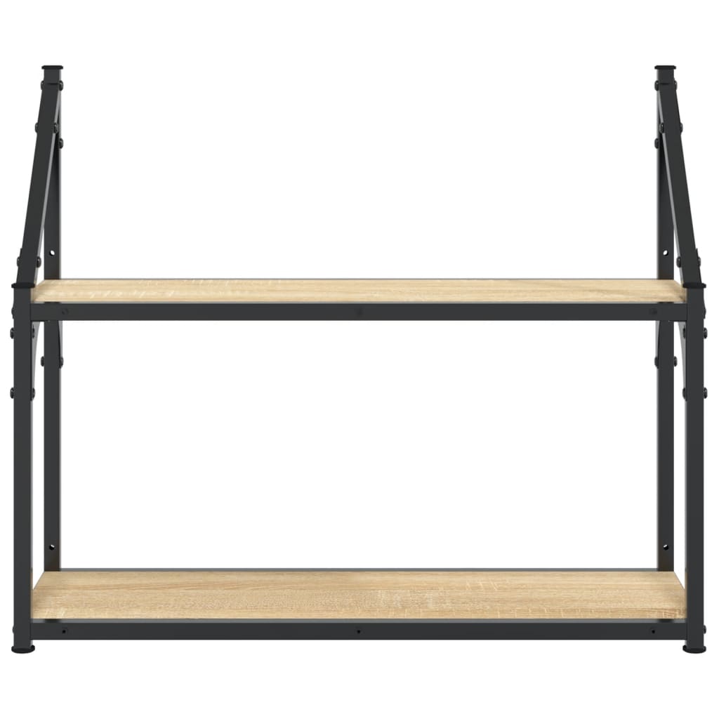 vidaXL Raft cu 2 niveluri stejar sonoma 60x21x51 cm, lemn prelucrat vidaXL Raft cu 2 niveluri stejar sonoma 60x21x51 cm, lemn prelucrat