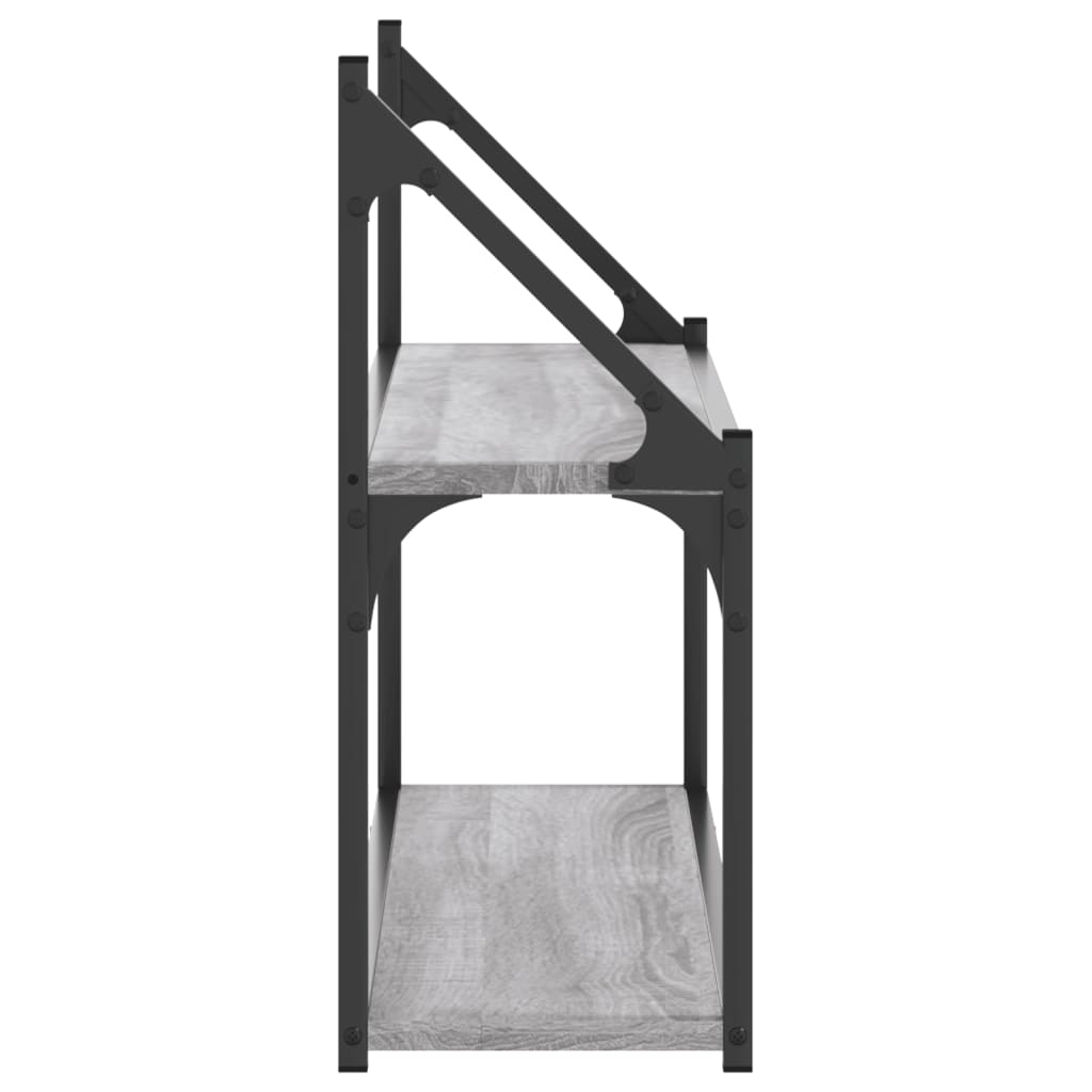 vidaXL Raft cu 2 niveluri, gri sonoma, 80x21x51 cm, lemn prelucrat