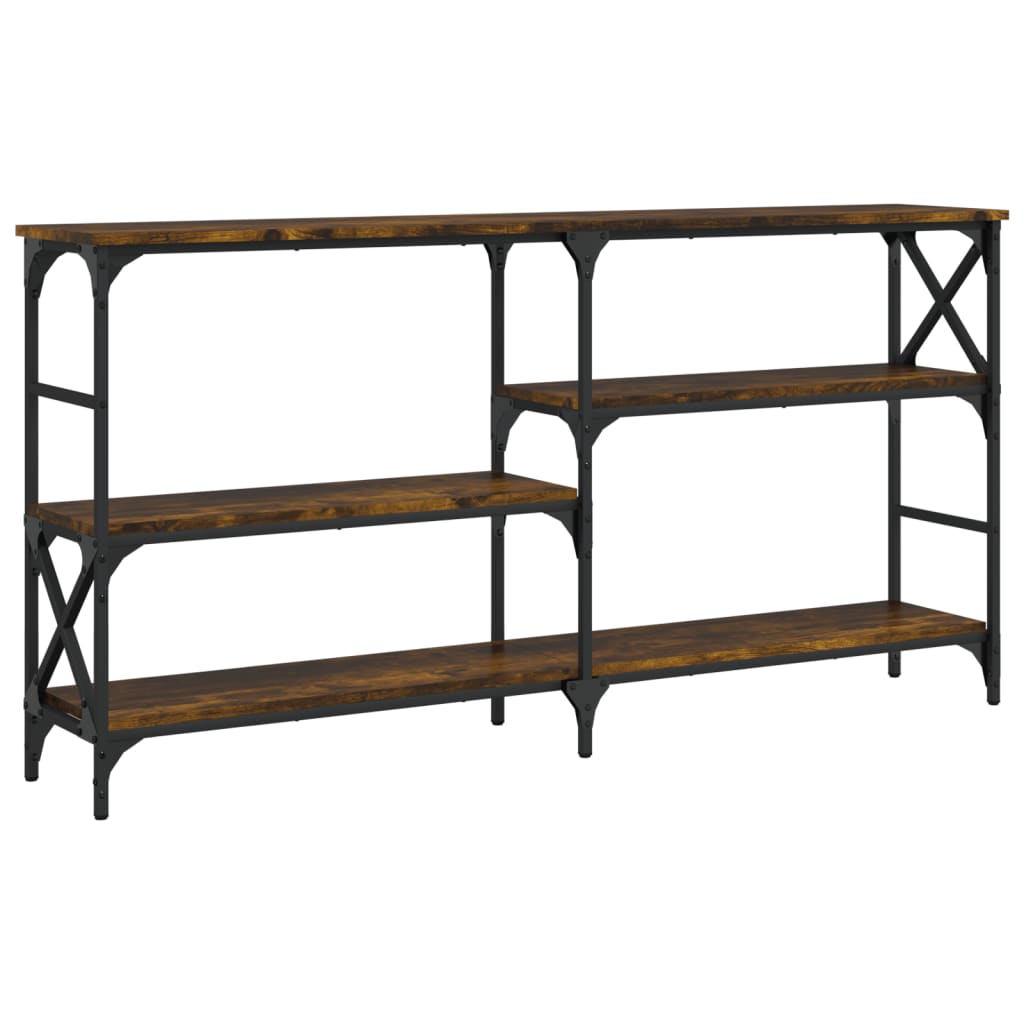 vidaXL Măsuță consolă, stejar fumuriu, 150x29x76,5 cm, lemn prelucrat