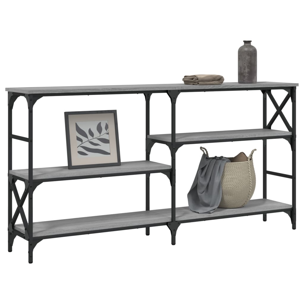 vidaXL Măsuță consolă, gri sonoma, 150x29x76,5 cm, lemn prelucrat vidaXL Măsuță consolă, gri sonoma, 150x29x76,5 cm, lemn prelucrat