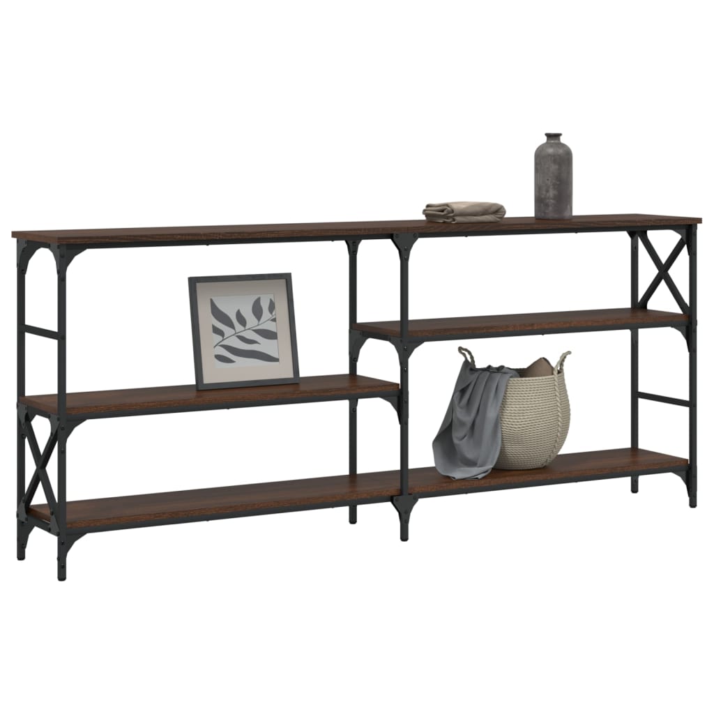 vidaXL Măsuță consolă, stejar maro, 180x29x76,5 cm, lemn prelucrat vidaXL Măsuță consolă, stejar maro, 180x29x76,5 cm, lemn prelucrat