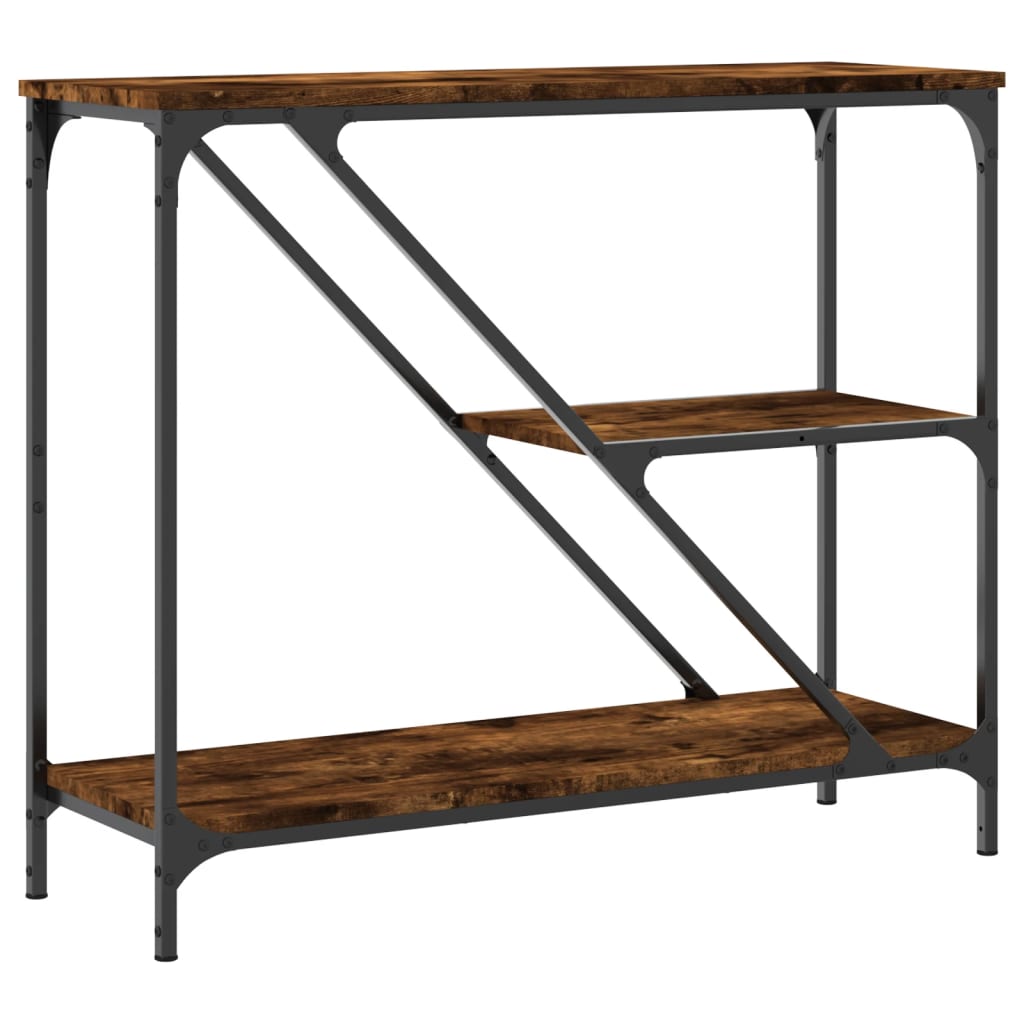 vidaXL Măsuță consolă, stejar fumuriu, 88,5x30x75 cm, lemn prelucrat