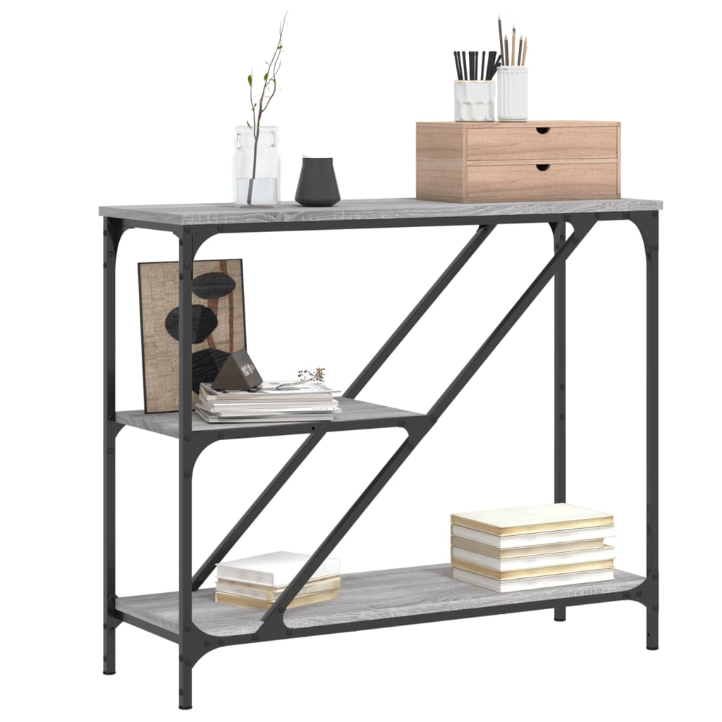 vidaXL Măsuță consolă, gri sonoma, 88,5x30x75 cm, lemn prelucrat vidaXL Măsuță consolă, gri sonoma, 88,5x30x75 cm, lemn prelucrat