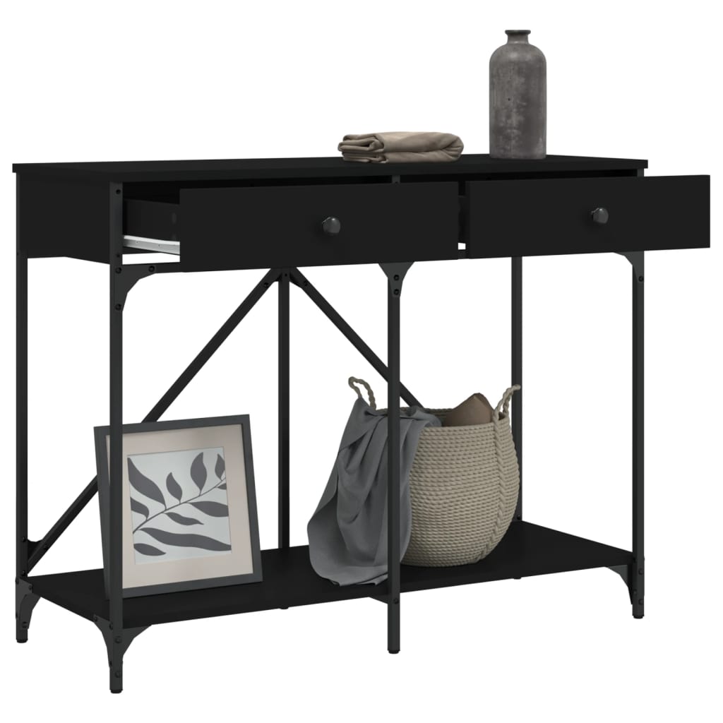 vidaXL Măsuță consolă, negru, 100x39x78,5 cm, lemn compozit vidaXL Măsuță consolă, negru, 100x39x78,5 cm, lemn compozit