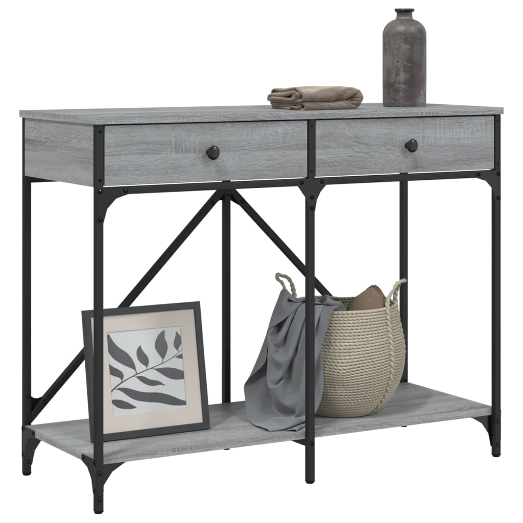 vidaXL Măsuță consolă, gri sonoma, 100x39x78,5 cm, lemn prelucrat vidaXL Măsuță consolă, gri sonoma, 100x39x78,5 cm, lemn prelucrat