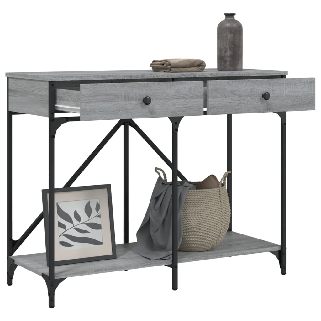 vidaXL Măsuță consolă, gri sonoma, 100x39x78,5 cm, lemn prelucrat vidaXL Măsuță consolă, gri sonoma, 100x39x78,5 cm, lemn prelucrat
