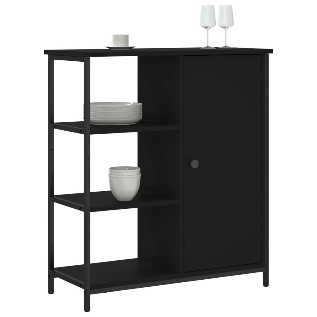 vidaXL Servantă, negru, 70x30x80 cm, lemn prelucrat vidaXL Servantă, negru, 70x30x80 cm, lemn prelucrat