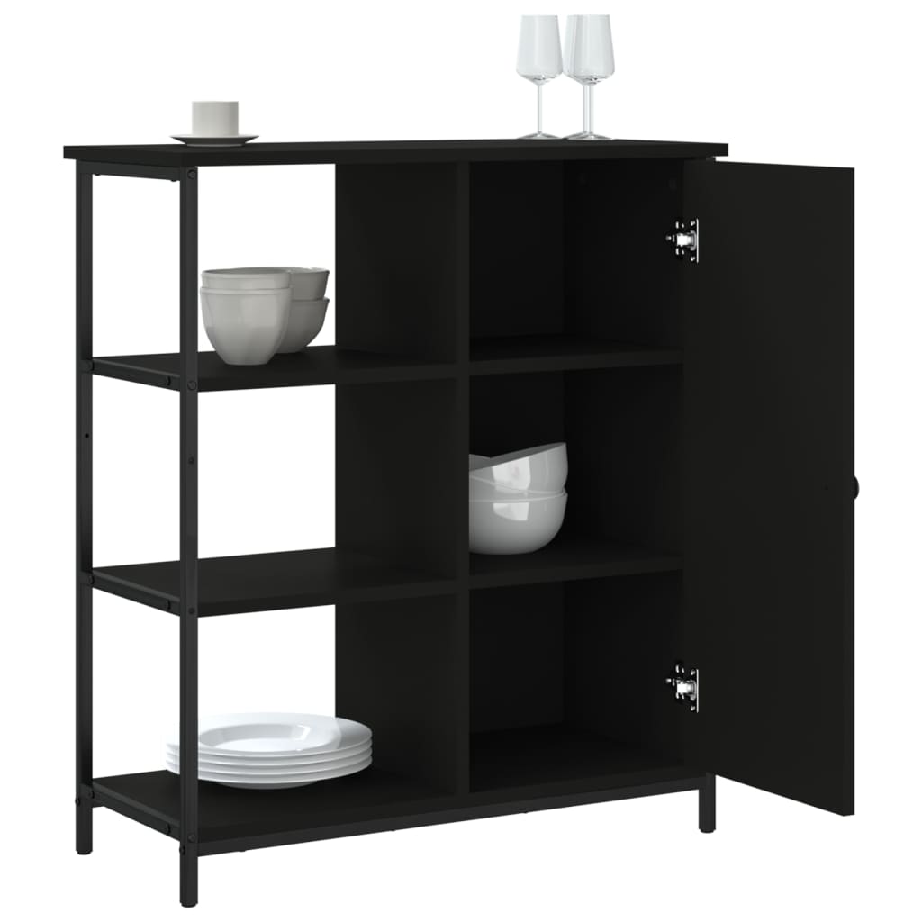 vidaXL Servantă, negru, 70x30x80 cm, lemn prelucrat vidaXL Servantă, negru, 70x30x80 cm, lemn prelucrat