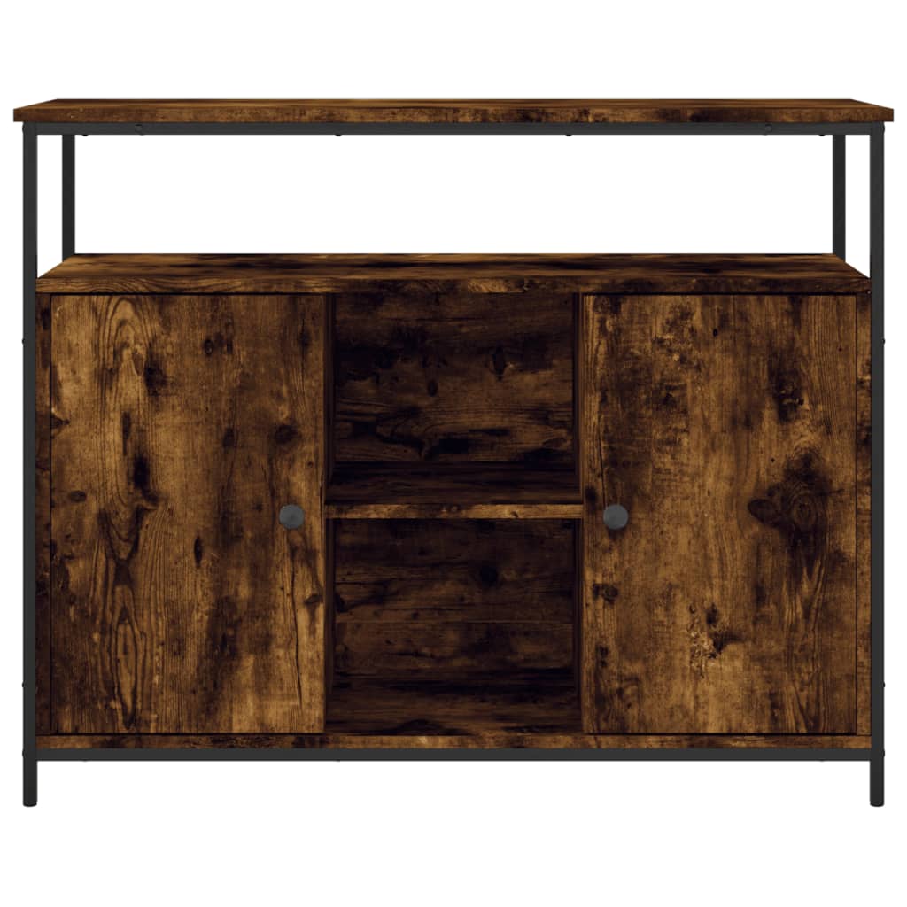 vidaXL Servantă, stejar fumuriu, 100x35x80 cm, lemn prelucrat