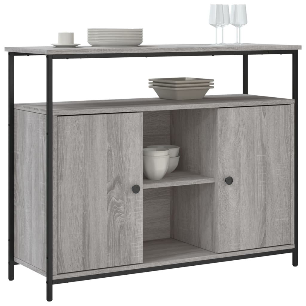 vidaXL Servantă, gri sonoma, 100x35x80 cm, lemn compozit