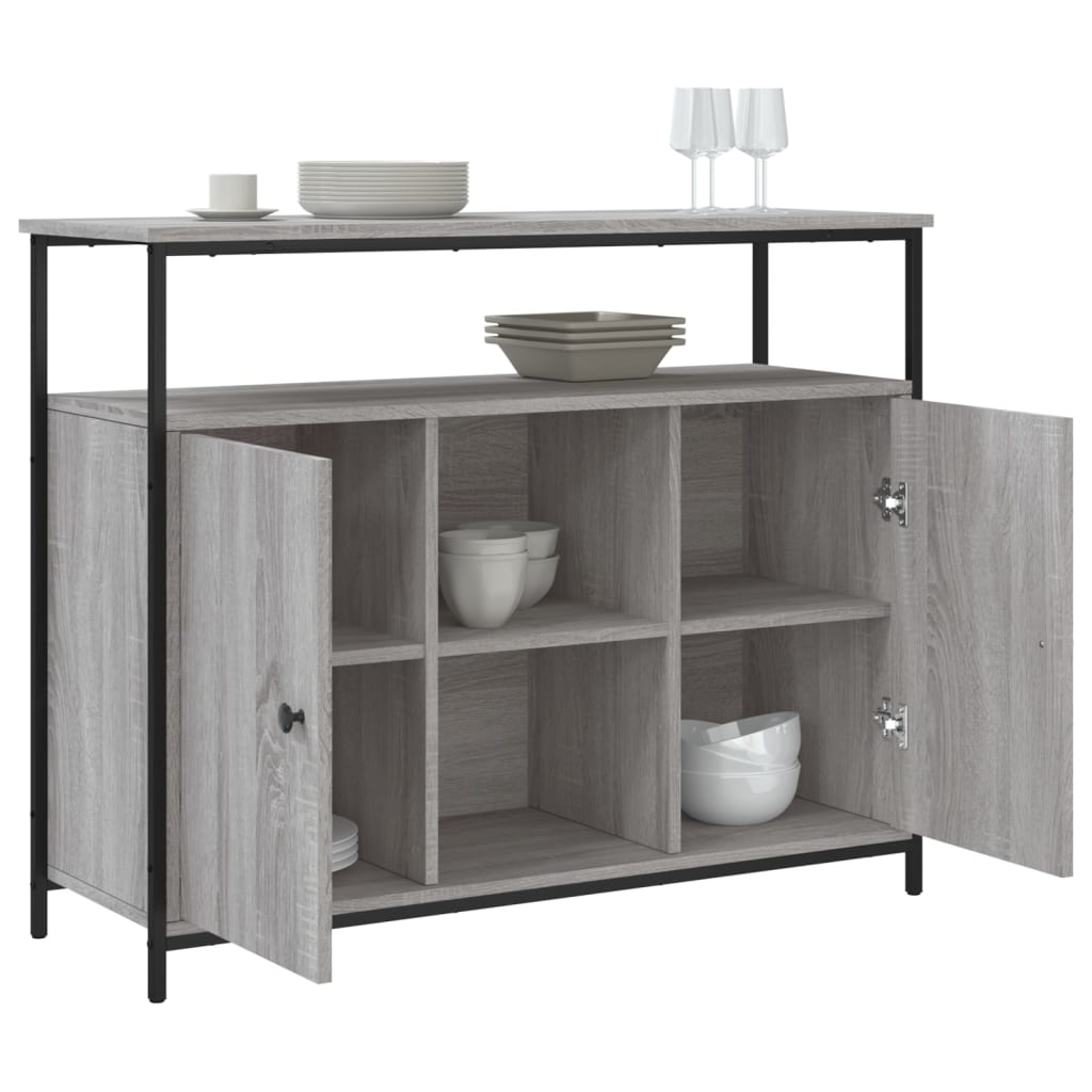 vidaXL Servantă, gri sonoma, 100x35x80 cm, lemn compozit