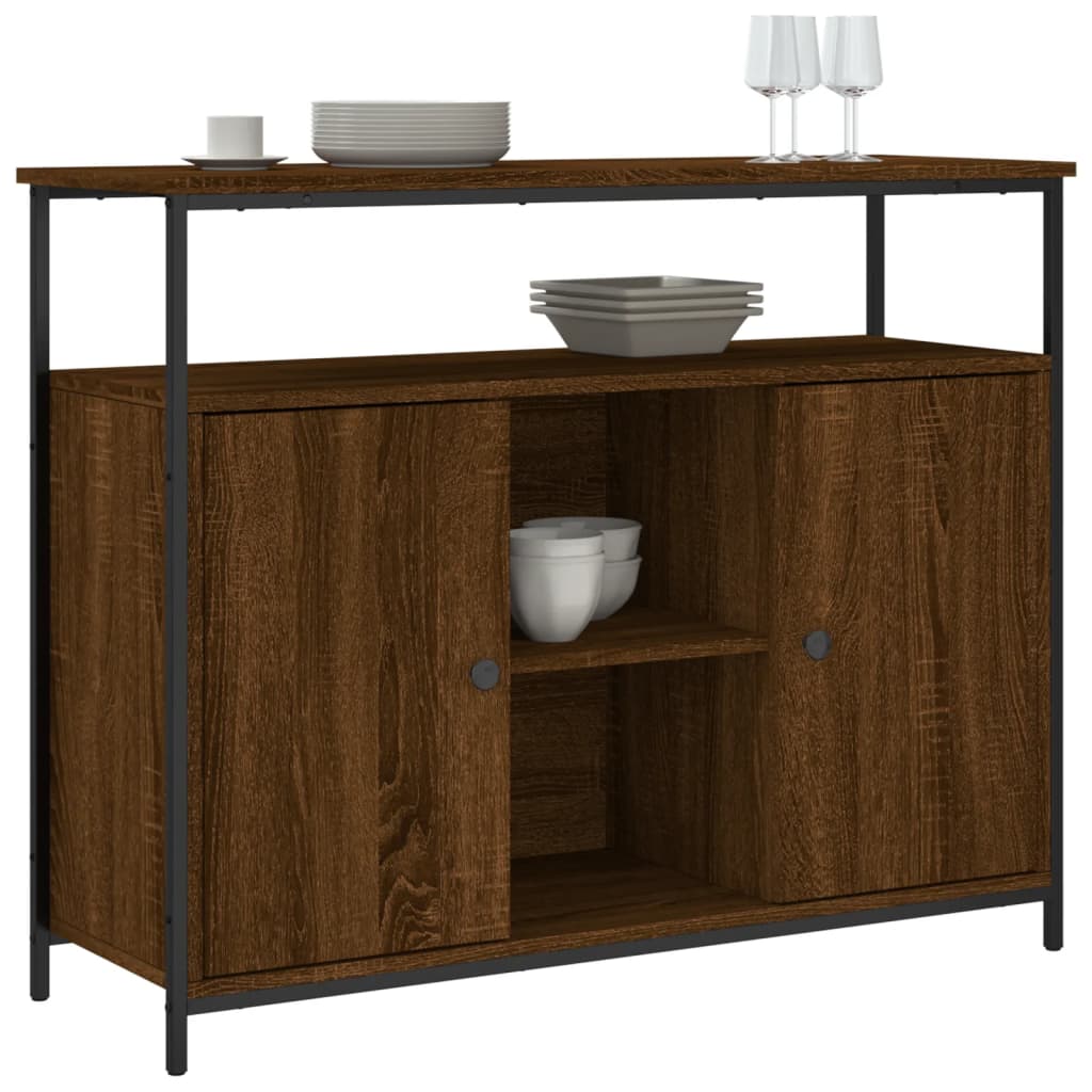 vidaXL Servantă, stejar maro, 100x35x80 cm, lemn compozit vidaXL Servantă, stejar maro, 100x35x80 cm, lemn compozit