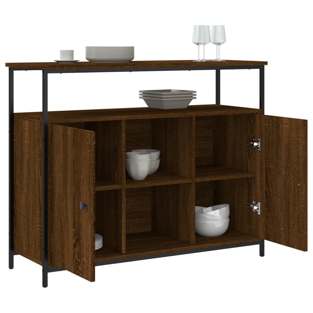 vidaXL Servantă, stejar maro, 100x35x80 cm, lemn compozit vidaXL Servantă, stejar maro, 100x35x80 cm, lemn compozit