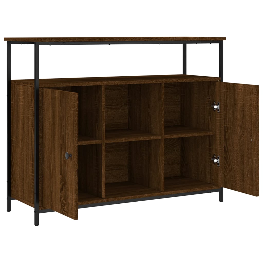 vidaXL Servantă, stejar maro, 100x35x80 cm, lemn compozit vidaXL Servantă, stejar maro, 100x35x80 cm, lemn compozit
