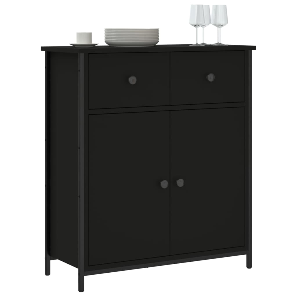 vidaXL Servantă, negru, 70x30x80 cm, lemn prelucrat