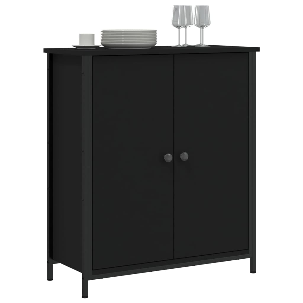 vidaXL Servantă, negru, 70x30x80 cm, lemn prelucrat