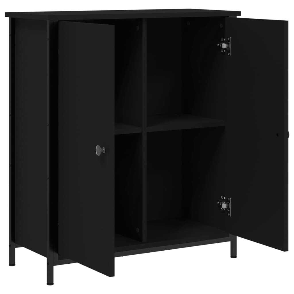 vidaXL Servantă, negru, 70x30x80 cm, lemn prelucrat