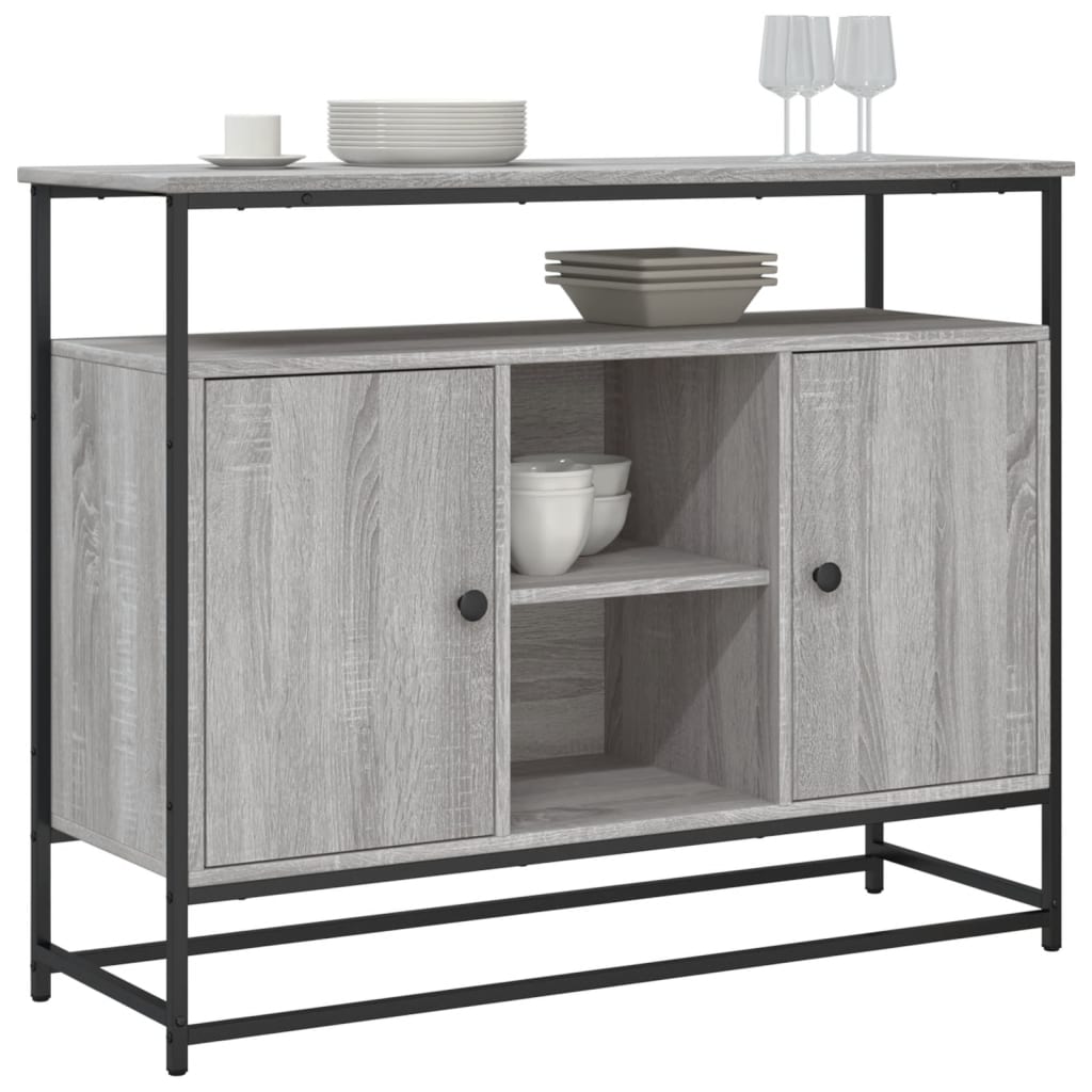vidaXL Servantă, gri sonoma, 100x35x80 cm, lemn compozit