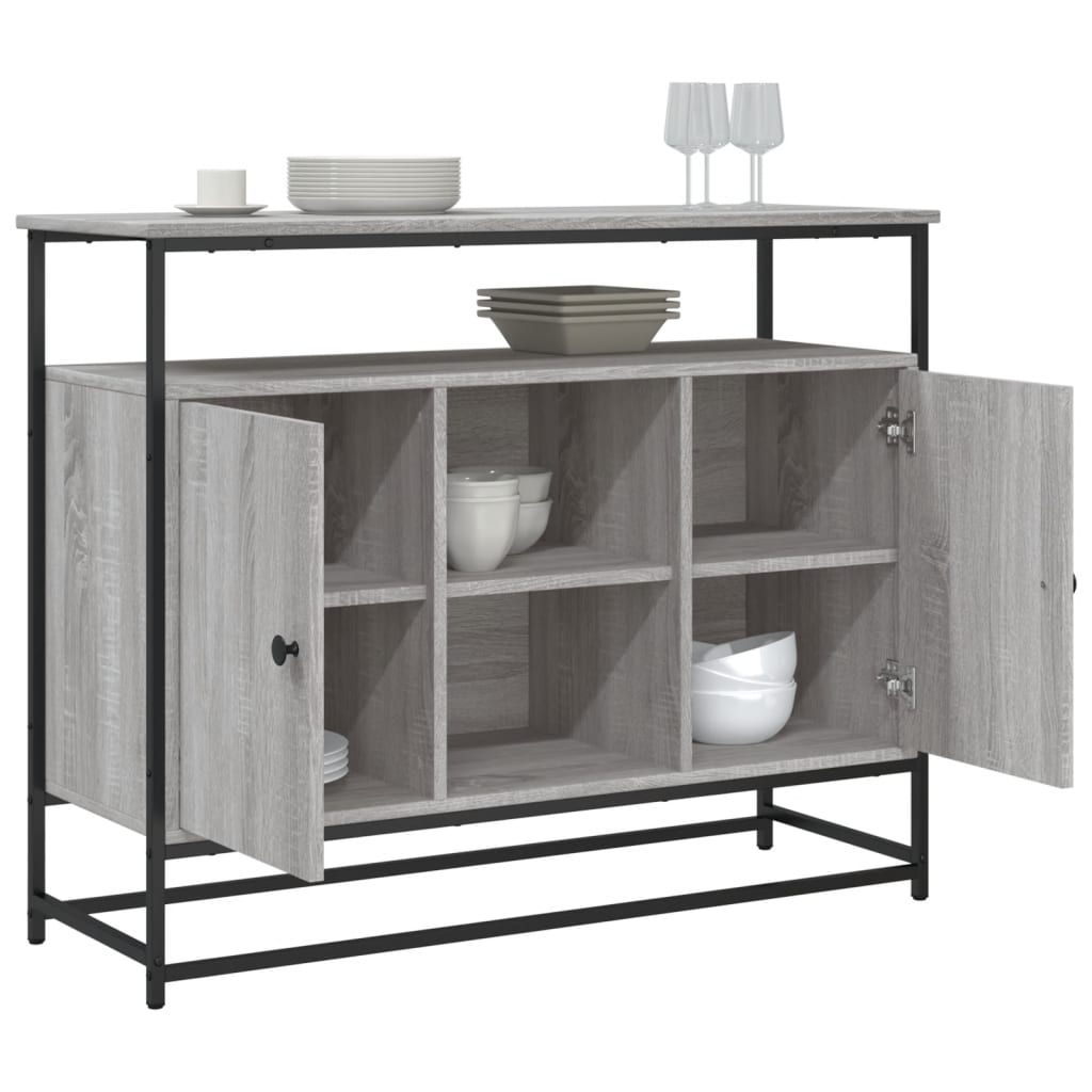 vidaXL Servantă, gri sonoma, 100x35x80 cm, lemn compozit