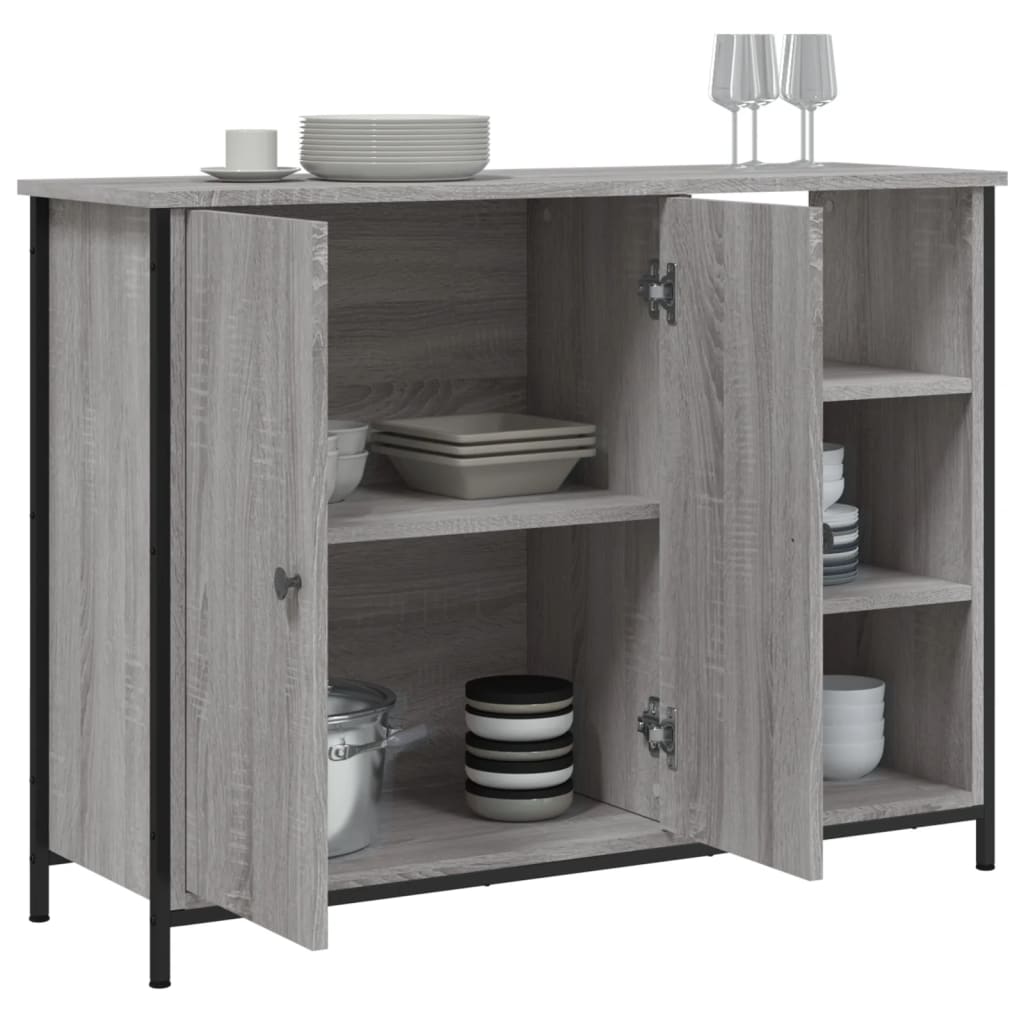 vidaXL Servantă, gri sonoma, 100x33x75 cm, lemn compozit vidaXL Servantă, gri sonoma, 100x33x75 cm, lemn compozit