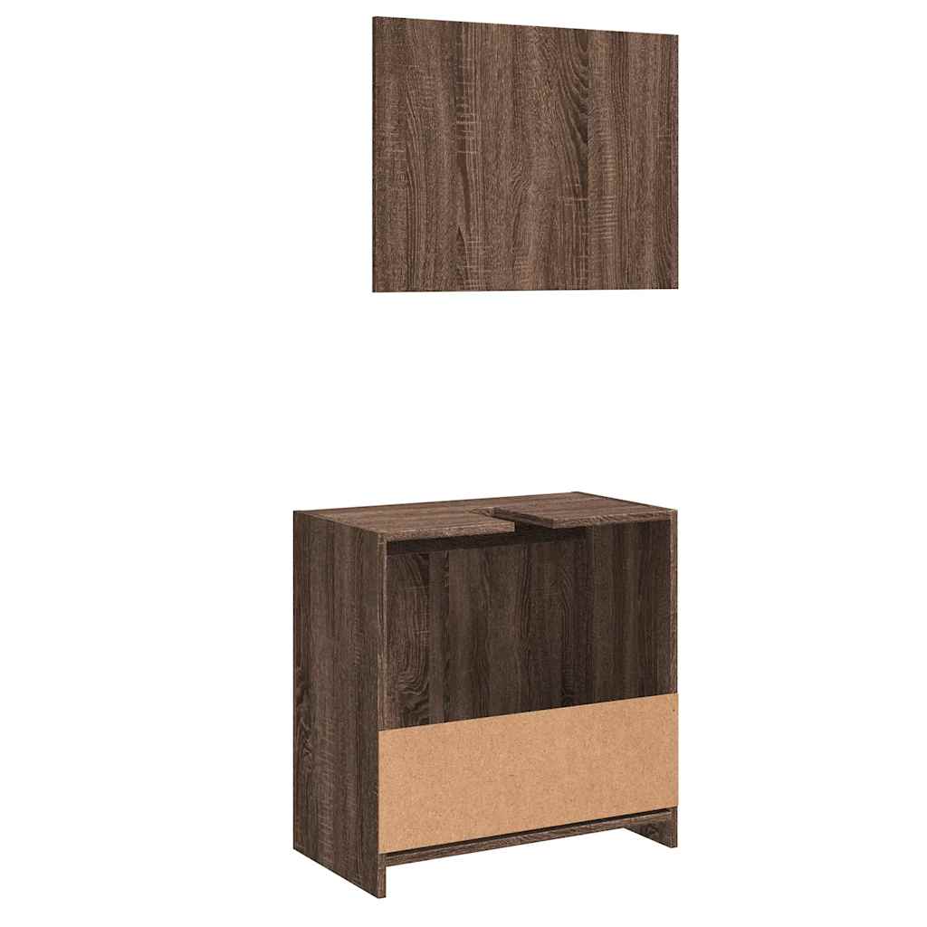 vidaXL Set mobilier de baie, 2 piese, stejar maro, lemn prelucrat vidaXL Set mobilier de baie, 2 piese, stejar maro, lemn prelucrat