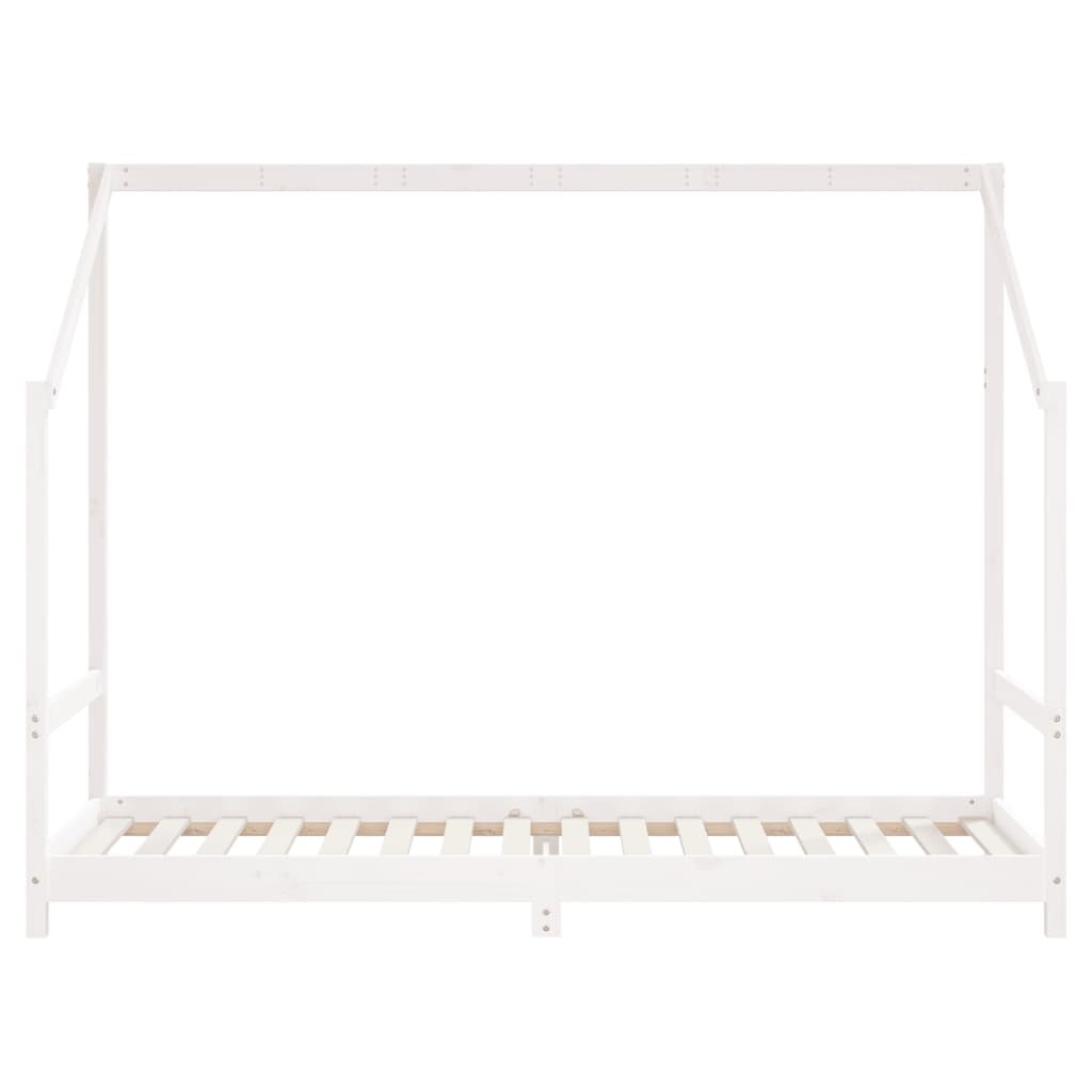 vidaXL Cadru de pat pentru copii, alb, 90x200 cm, lemn masiv de pin vidaXL Cadru de pat pentru copii, alb, 90x200 cm, lemn masiv de pin