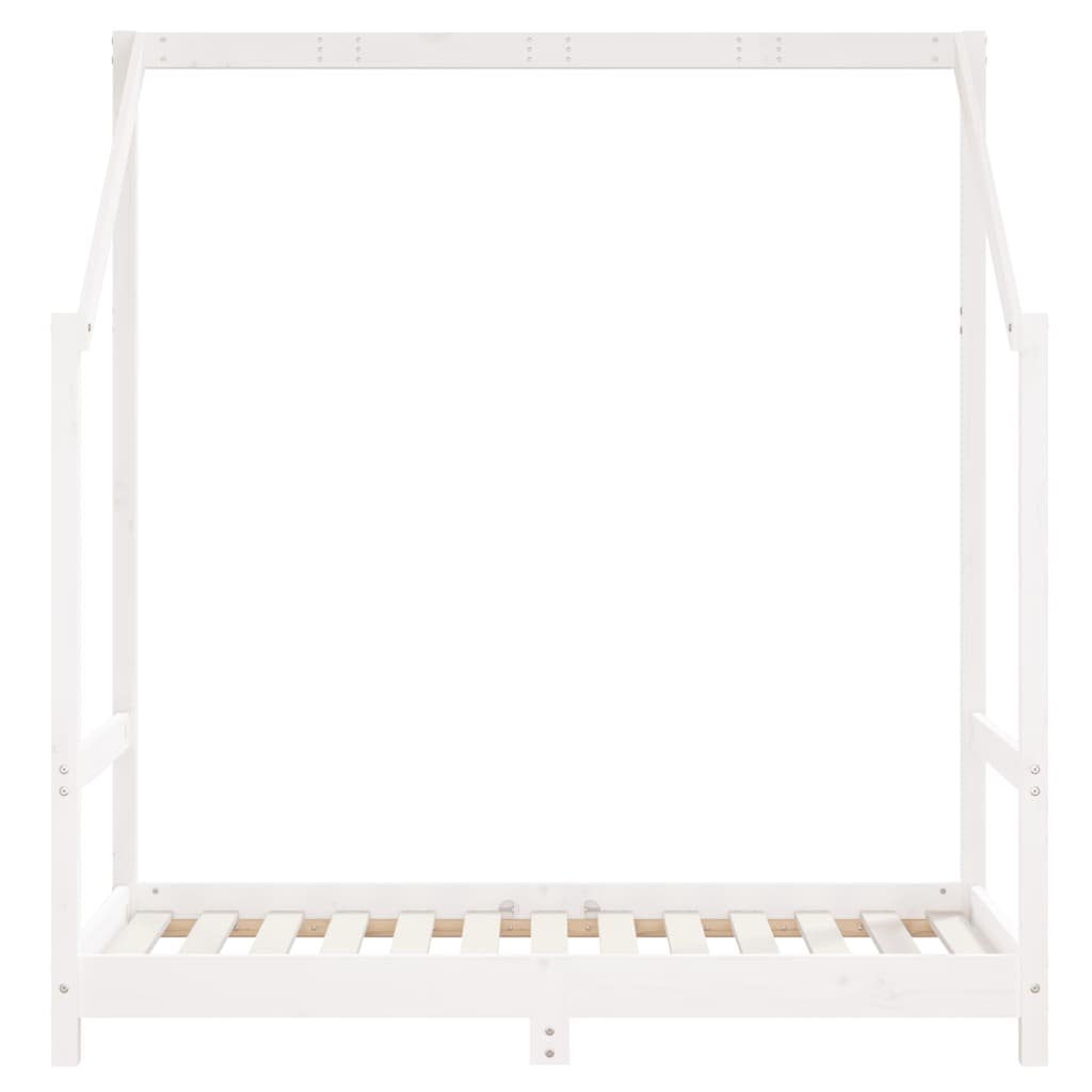 vidaXL Cadru de pat pentru copii, alb, 70x140 cm, lemn masiv de pin