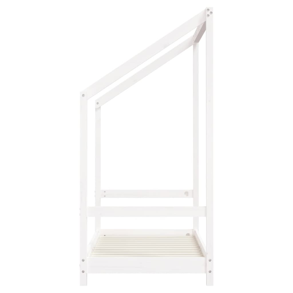 vidaXL Cadru de pat pentru copii, alb, 70x140 cm, lemn masiv de pin