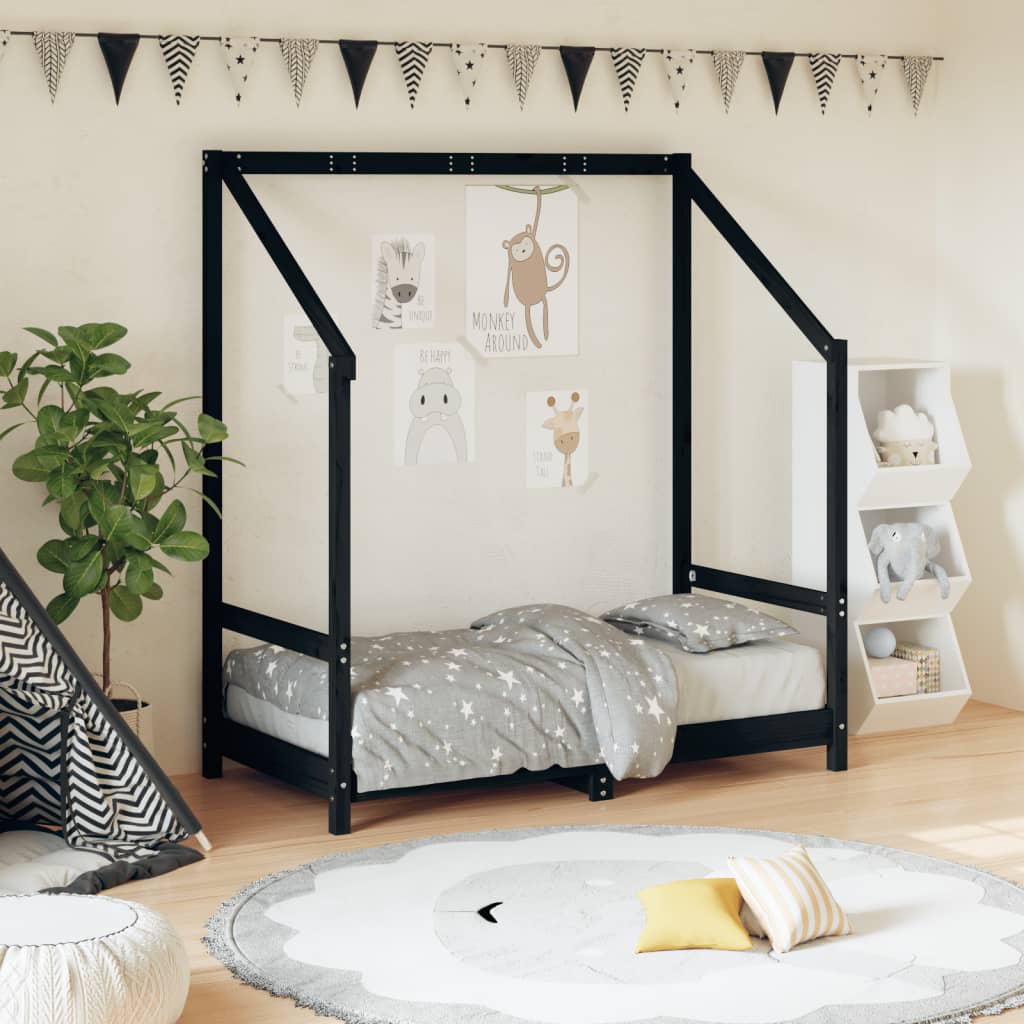 vidaXL Cadru de pat pentru copii, 70x140 cm, lemn masiv de pin vidaXL Cadru de pat pentru copii, 70x140 cm, lemn masiv de pin
