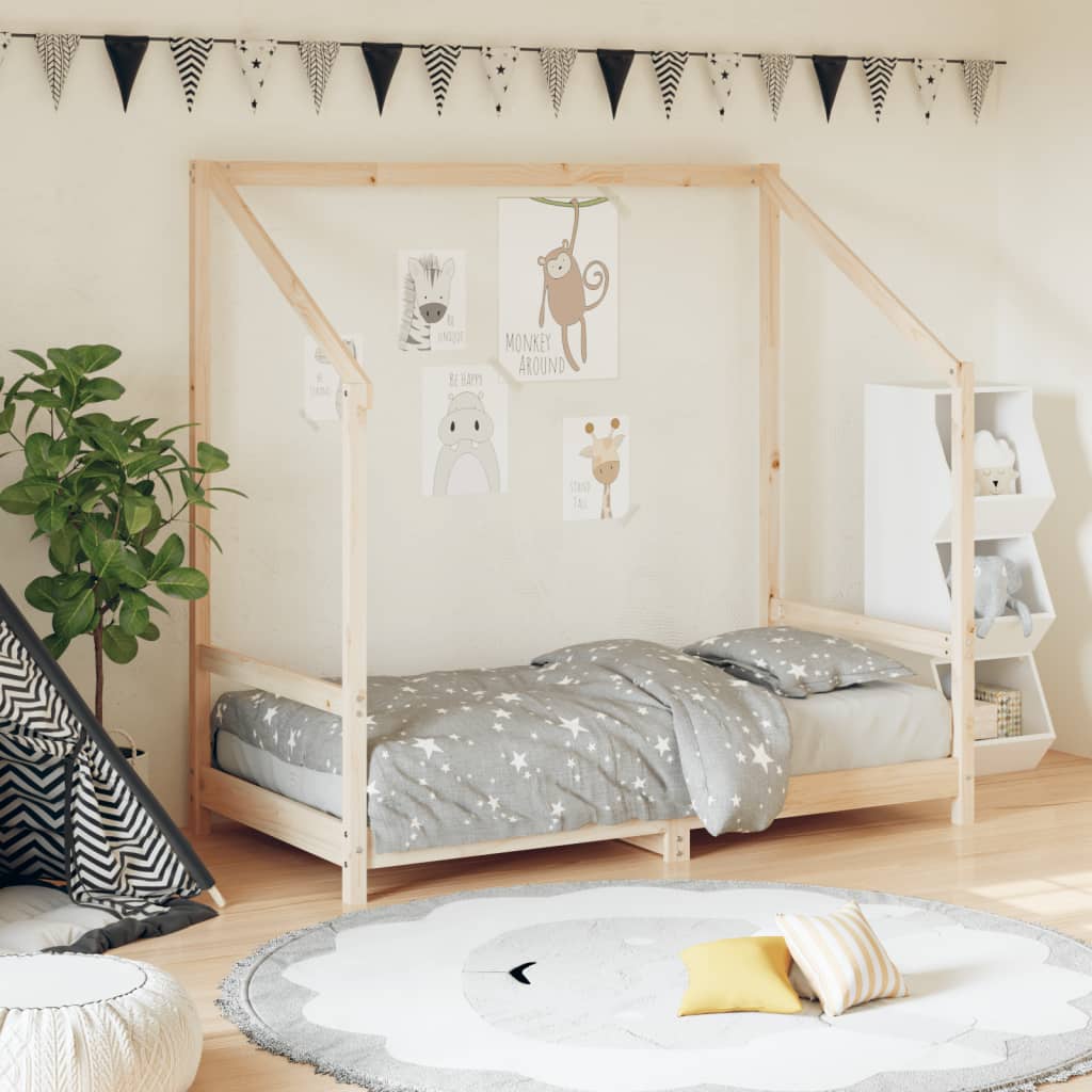vidaXL Cadru de pat pentru copii, 80x160 cm, lemn masiv de pin vidaXL Cadru de pat pentru copii, 80x160 cm, lemn masiv de pin