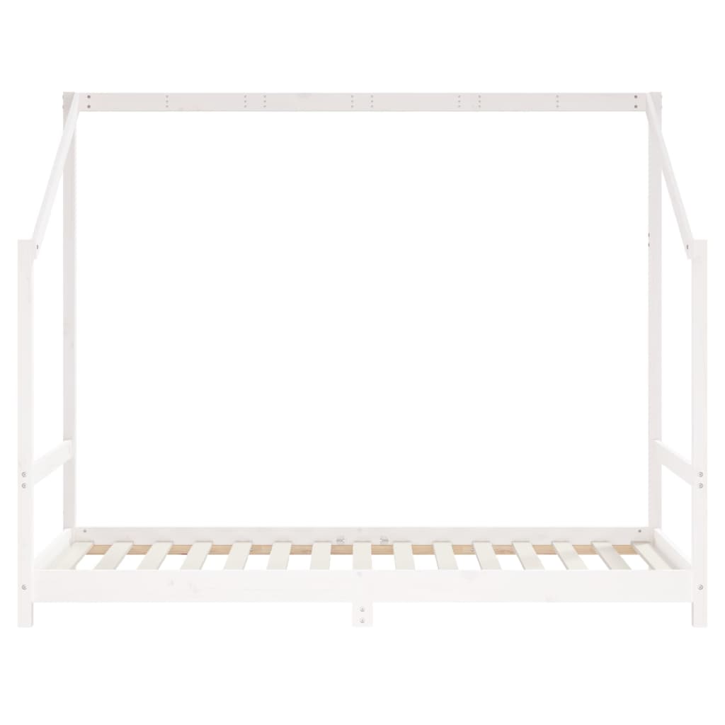 vidaXL Cadru de pat pentru copii, alb, 90x190 cm, lemn masiv de pin vidaXL Cadru de pat pentru copii, alb, 90x190 cm, lemn masiv de pin