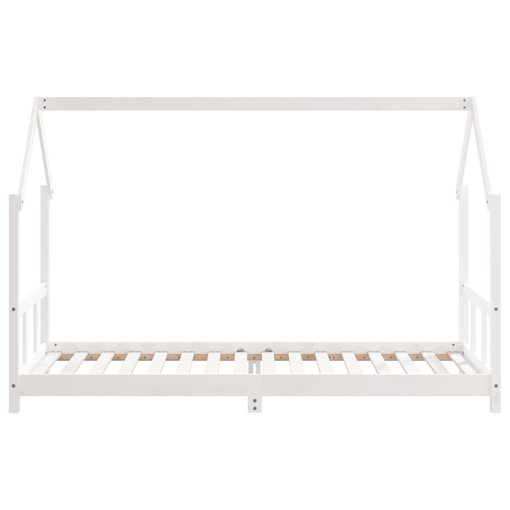 vidaXL Cadru de pat pentru copii, alb, 90x200 cm, lemn masiv de pin