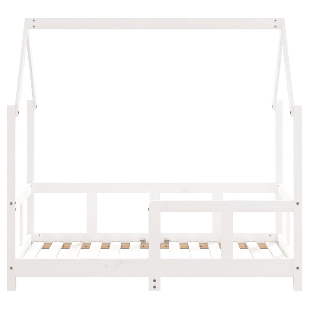vidaXL Cadru de pat pentru copii, alb, 70x140 cm, lemn masiv de pin vidaXL Cadru de pat pentru copii, alb, 70x140 cm, lemn masiv de pin