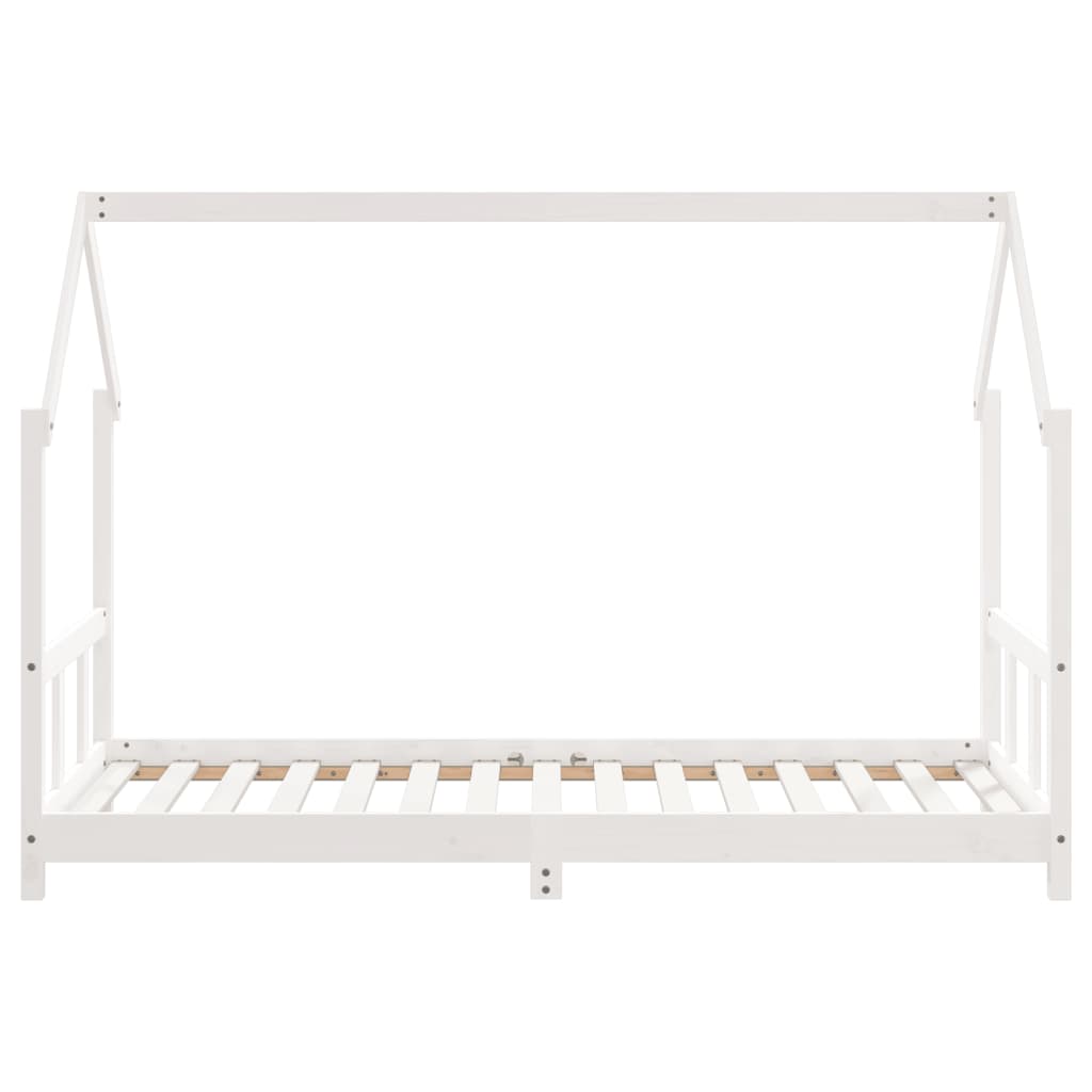 vidaXL Cadru de pat pentru copii, alb, 90x190 cm, lemn masiv de pin vidaXL Cadru de pat pentru copii, alb, 90x190 cm, lemn masiv de pin