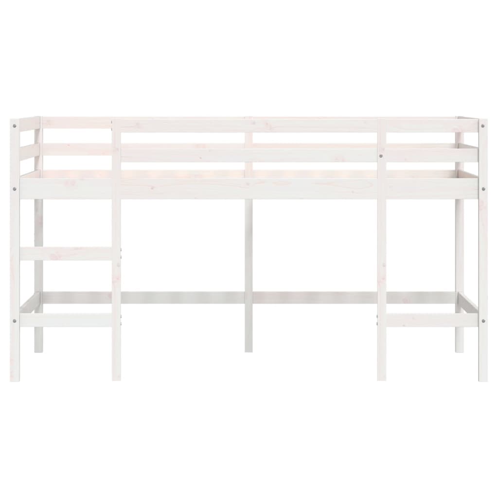 vidaXL Pat etajat de copii cu scară, 90x190 cm, lemn masiv pin