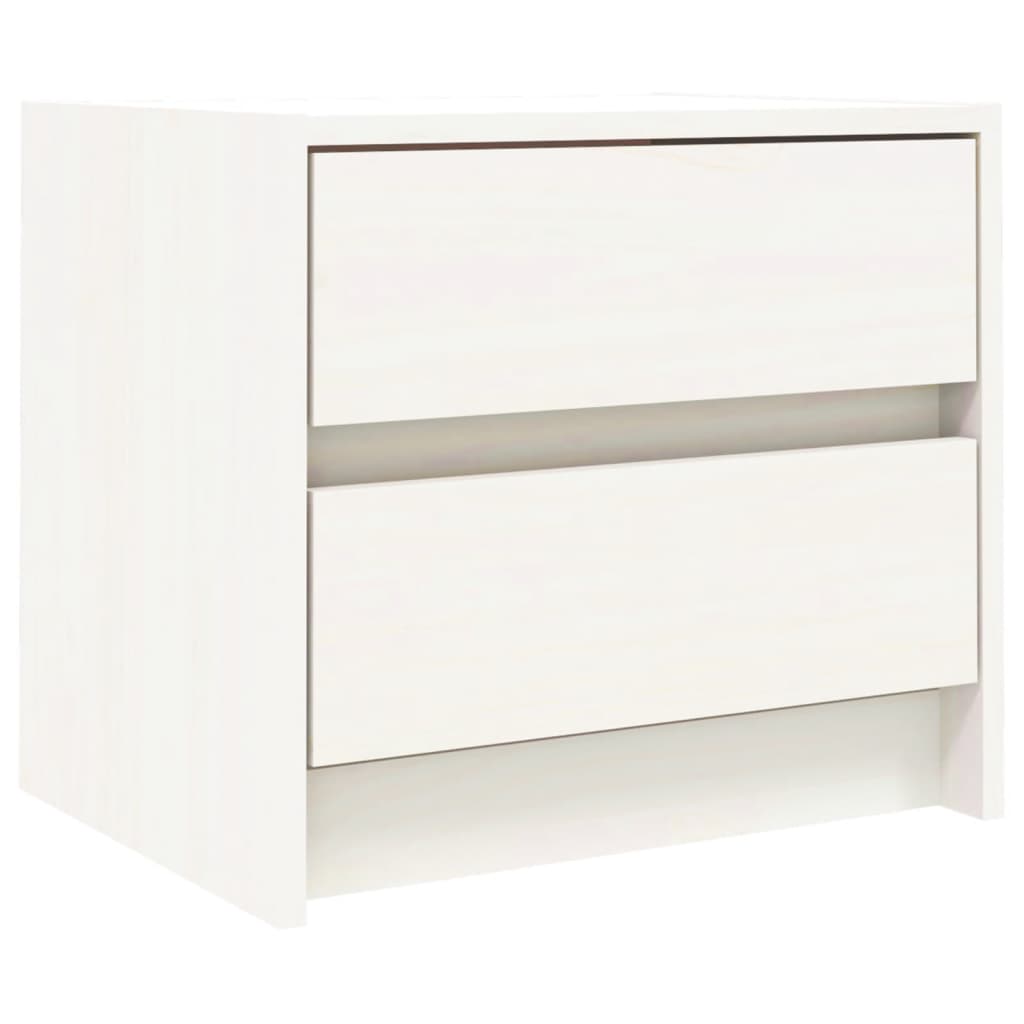 vidaXL Noptieră, alb, 40x31x35,5 cm, lemn masiv de pin