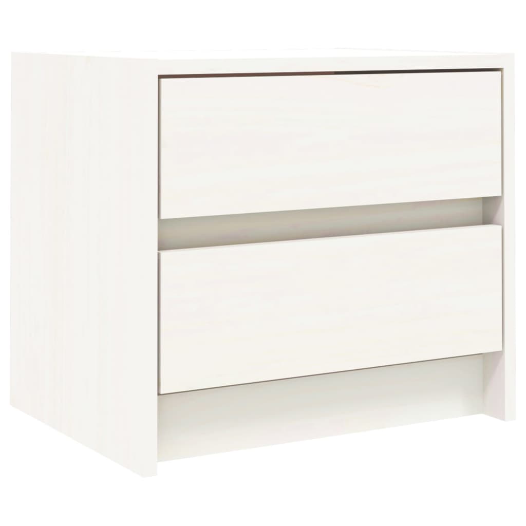 vidaXL Noptiere, 2 buc., alb, 40x31x35,5 cm, lemn masiv de pin