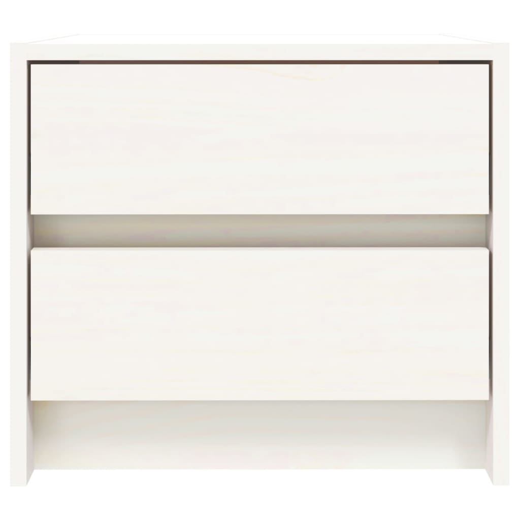 vidaXL Noptiere, 2 buc., alb, 40x31x35,5 cm, lemn masiv de pin
