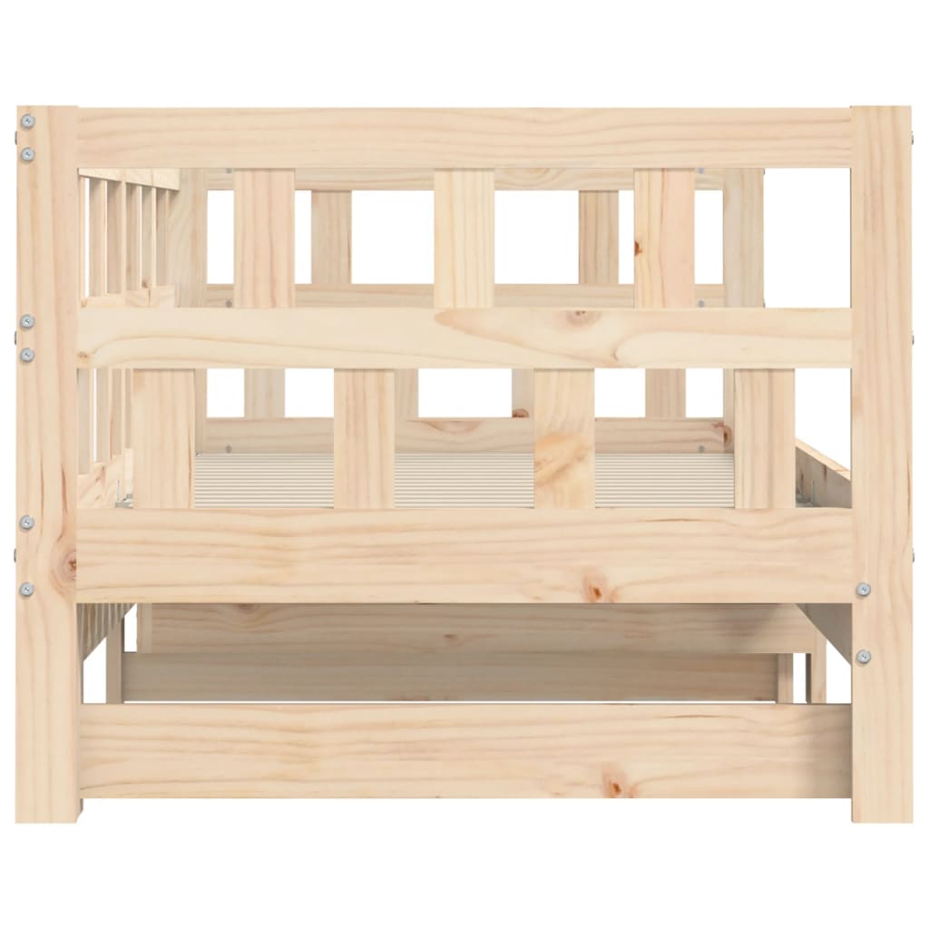 vidaXL Pat de zi cu extensie, 80x200 cm, lemn masiv de pin