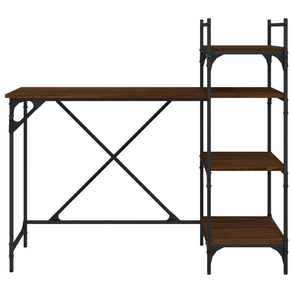 vidaXL Birou pentru computer cu rafturi stejar maro 120x47x109 cm