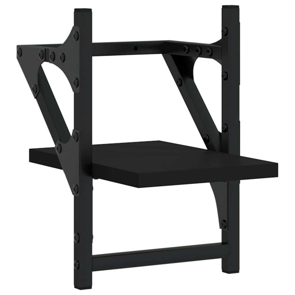 vidaXL Rafturi de perete cu bare, 2 buc, negru, 20x25x30 cm vidaXL Rafturi de perete cu bare, 2 buc, negru, 20x25x30 cm