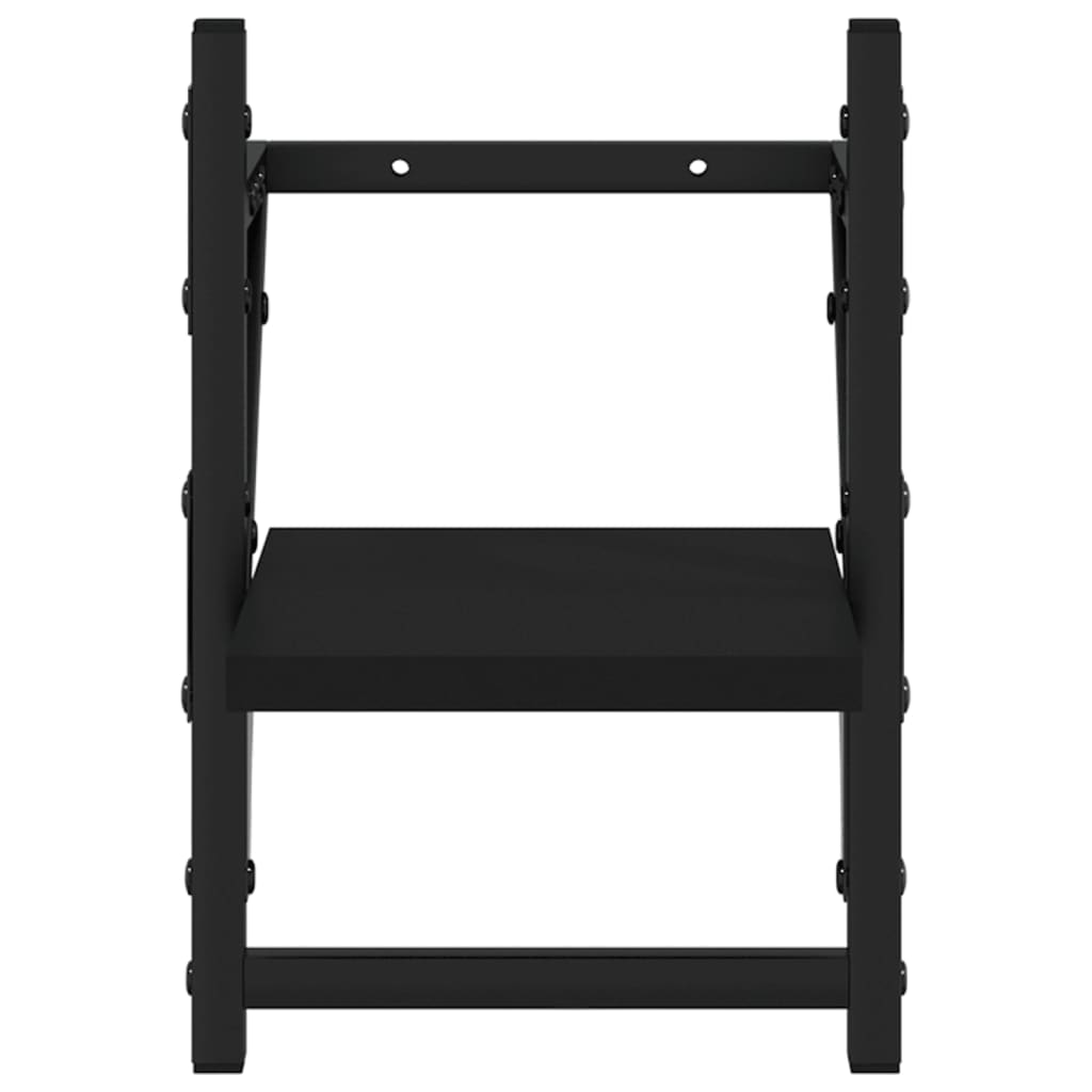vidaXL Rafturi de perete cu bare, 2 buc, negru, 20x25x30 cm vidaXL Rafturi de perete cu bare, 2 buc, negru, 20x25x30 cm