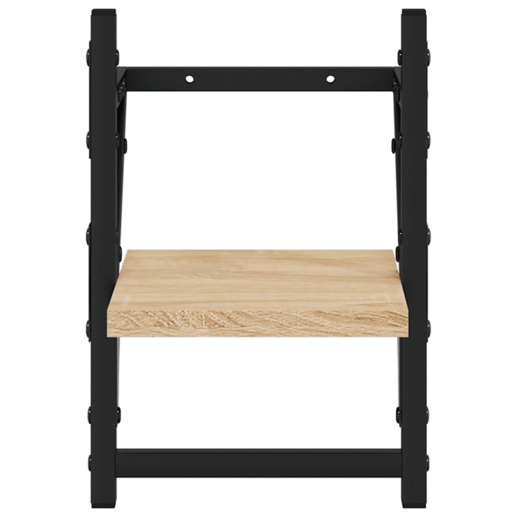 vidaXL Rafturi de perete cu bare, 2 buc, stejar sonoma, 20x25x30 cm vidaXL Rafturi de perete cu bare, 2 buc, stejar sonoma, 20x25x30 cm