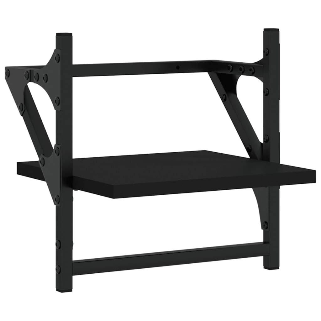 vidaXL Rafturi de perete cu bare, 2 buc, negru, 30x25x30 cm vidaXL Rafturi de perete cu bare, 2 buc, negru, 30x25x30 cm